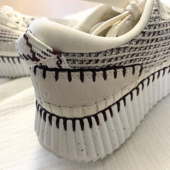 CHLOE Nama Embroidered Suede Mesh Sneakers Size EU 36 - Picture 8 of 16